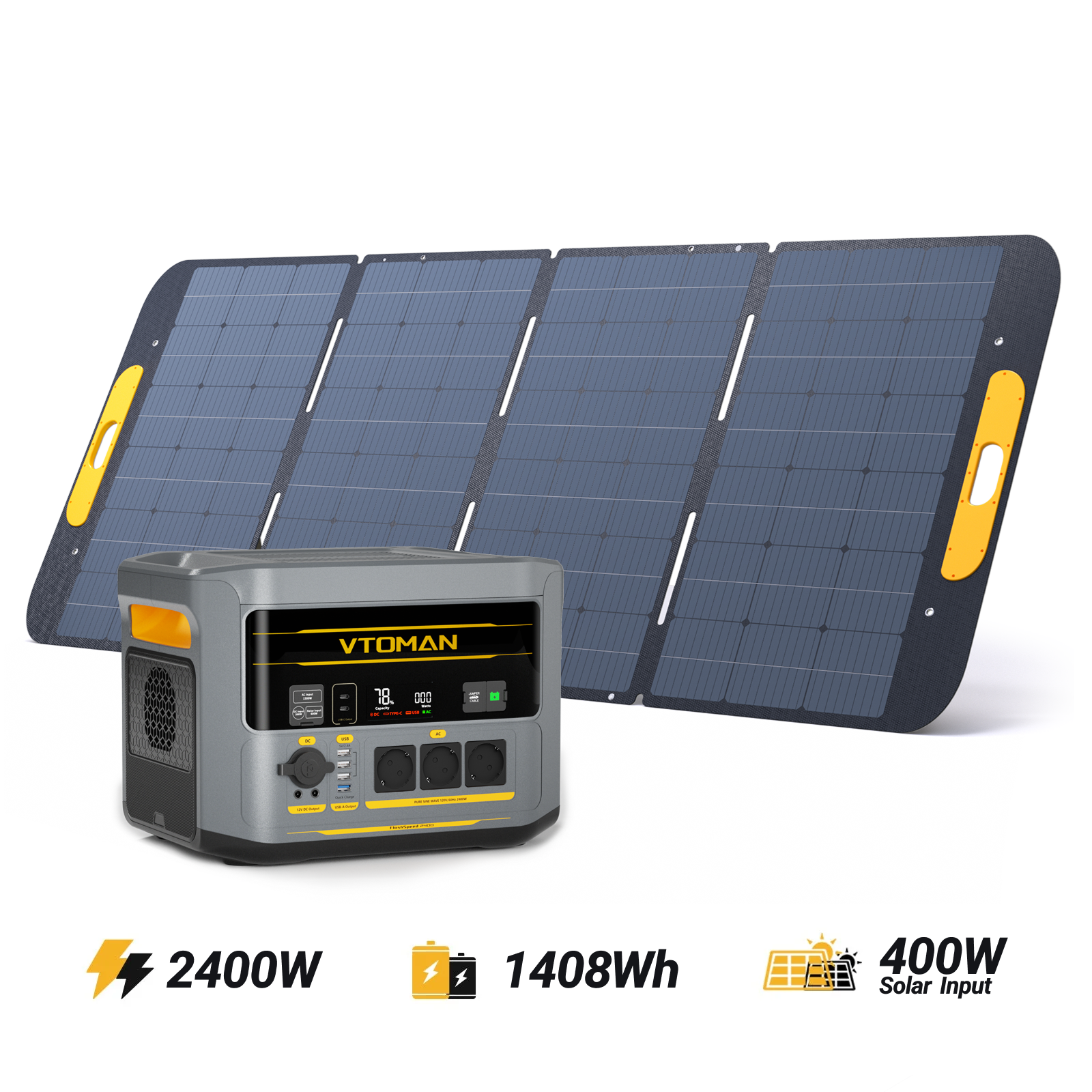 Estación Eléctrica Portátil VTOMAN FlashSpeed 2400/1408Wh 400W