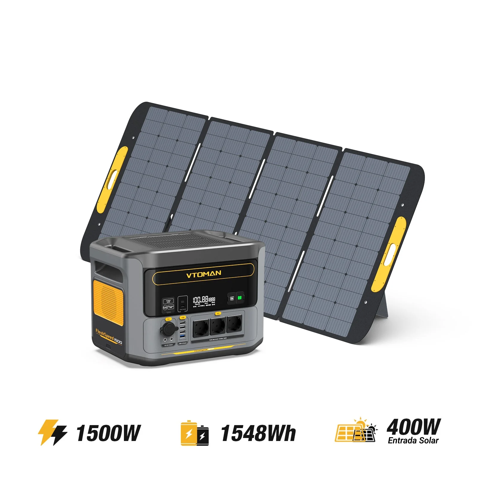 VTOMAN FlashSpeed 1500/1548Wh con panel solar de 400W