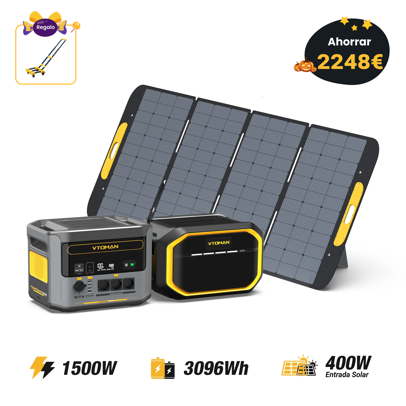 VTOMAN FlashSpeed 1500/3096Wh with 400W Solar Generator