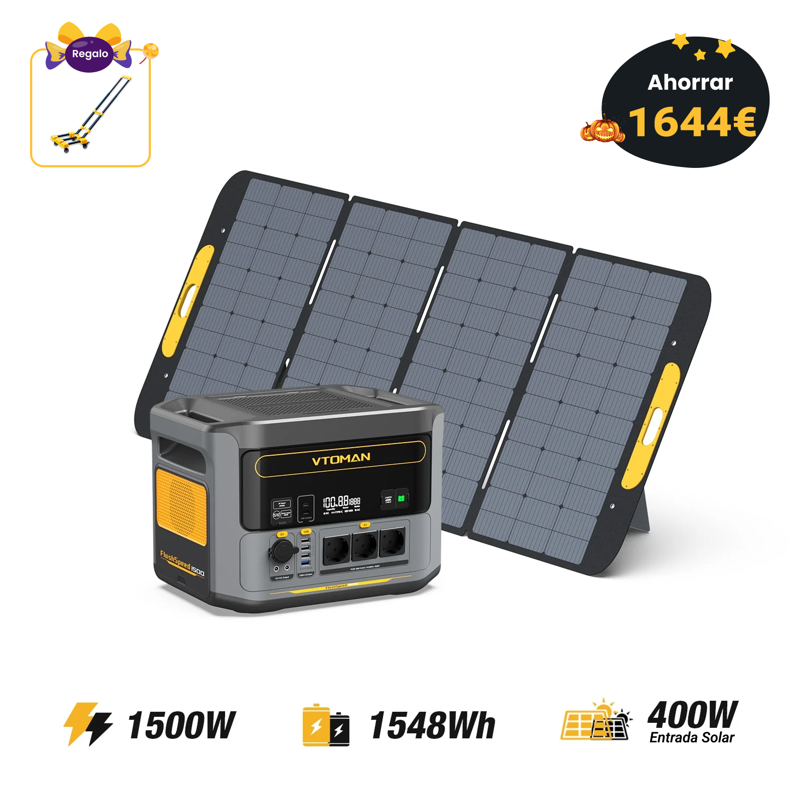 VTOMAN FlashSpeed 1500/1548Wh with 400W solar panel