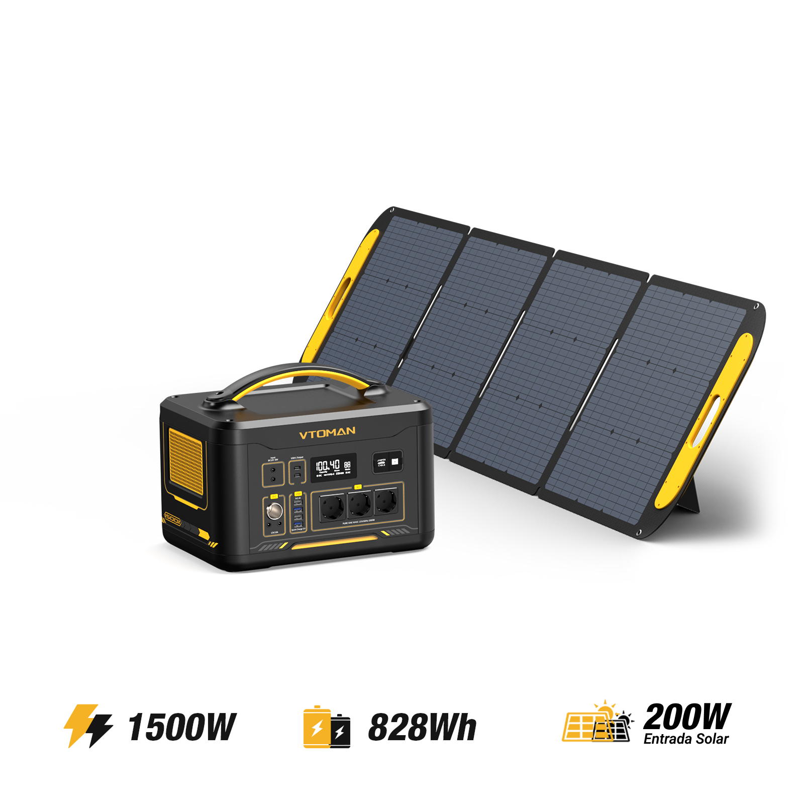 Generador solar VTOMAN Jump 1500X/828Wh 200W