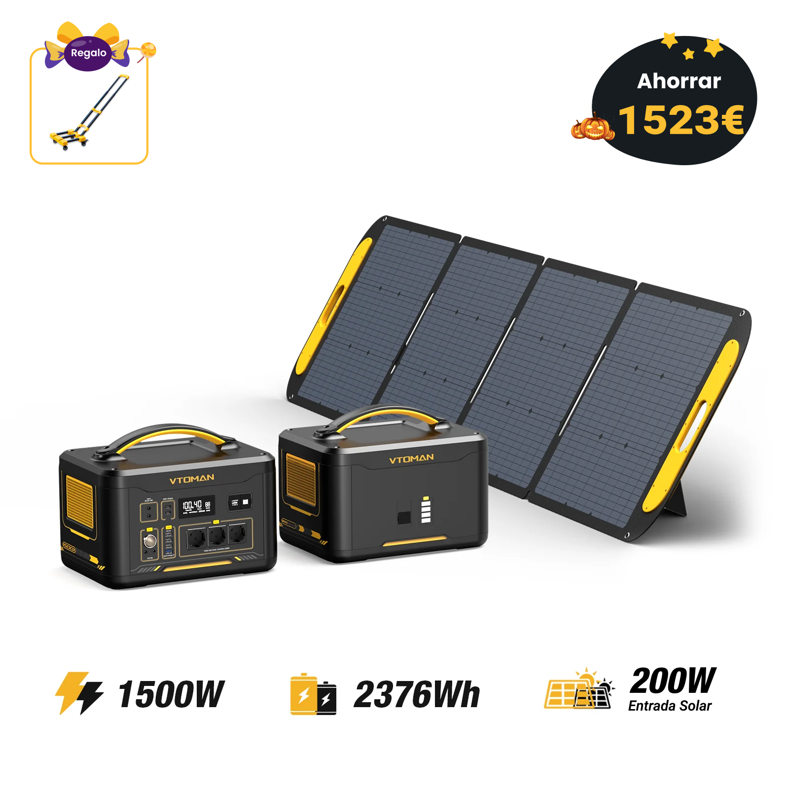 VTOMAN Jump 1500X/2376Wh 200W solar generator