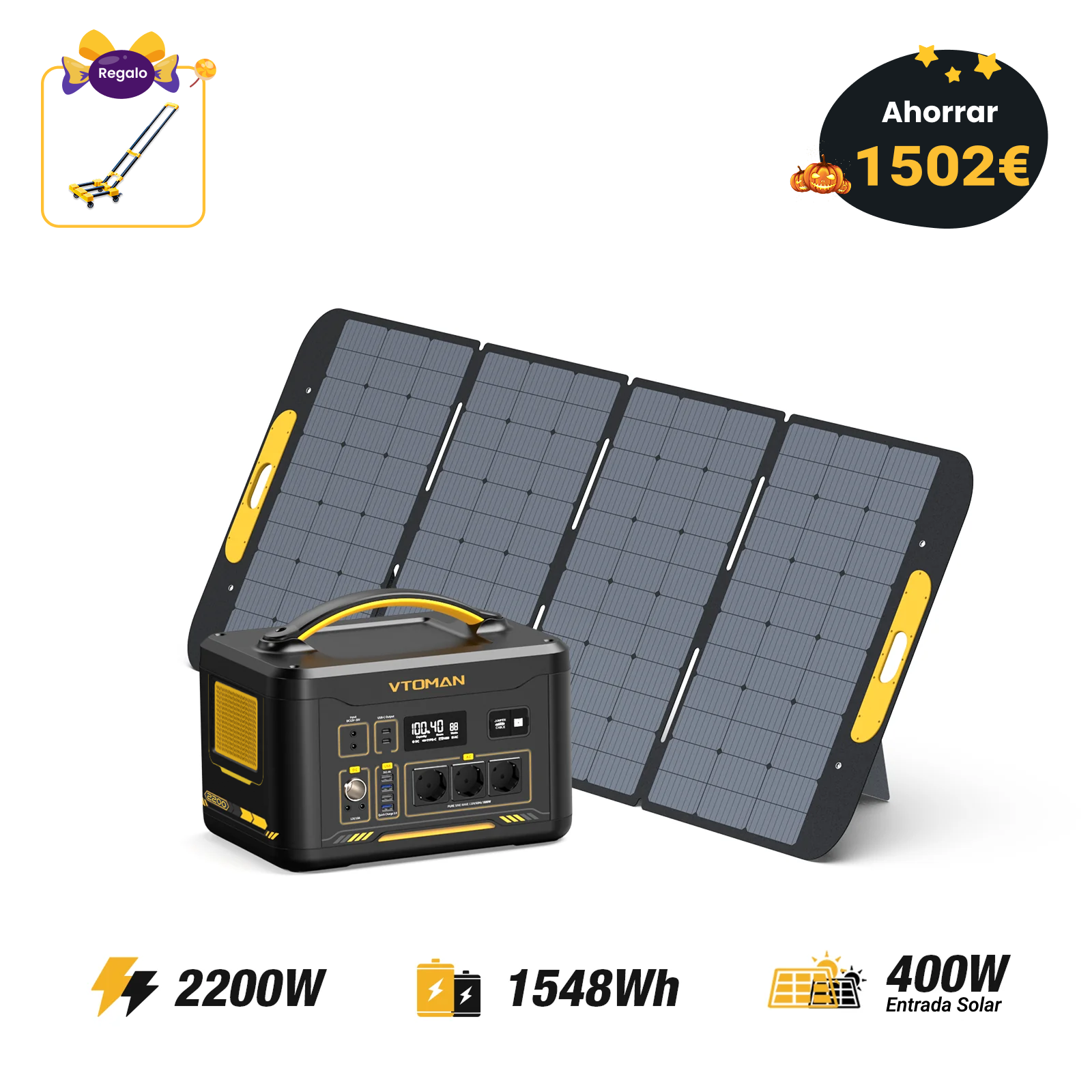 VTOMAN Jump 2200/1548Wh 400W solar generator