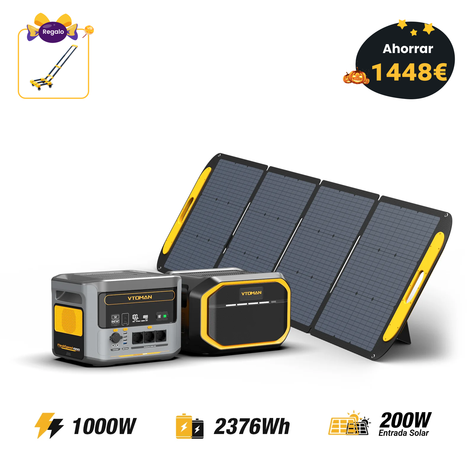 VTOMAN FlashSpeed 1000/2376Wh with 200W solar panel
