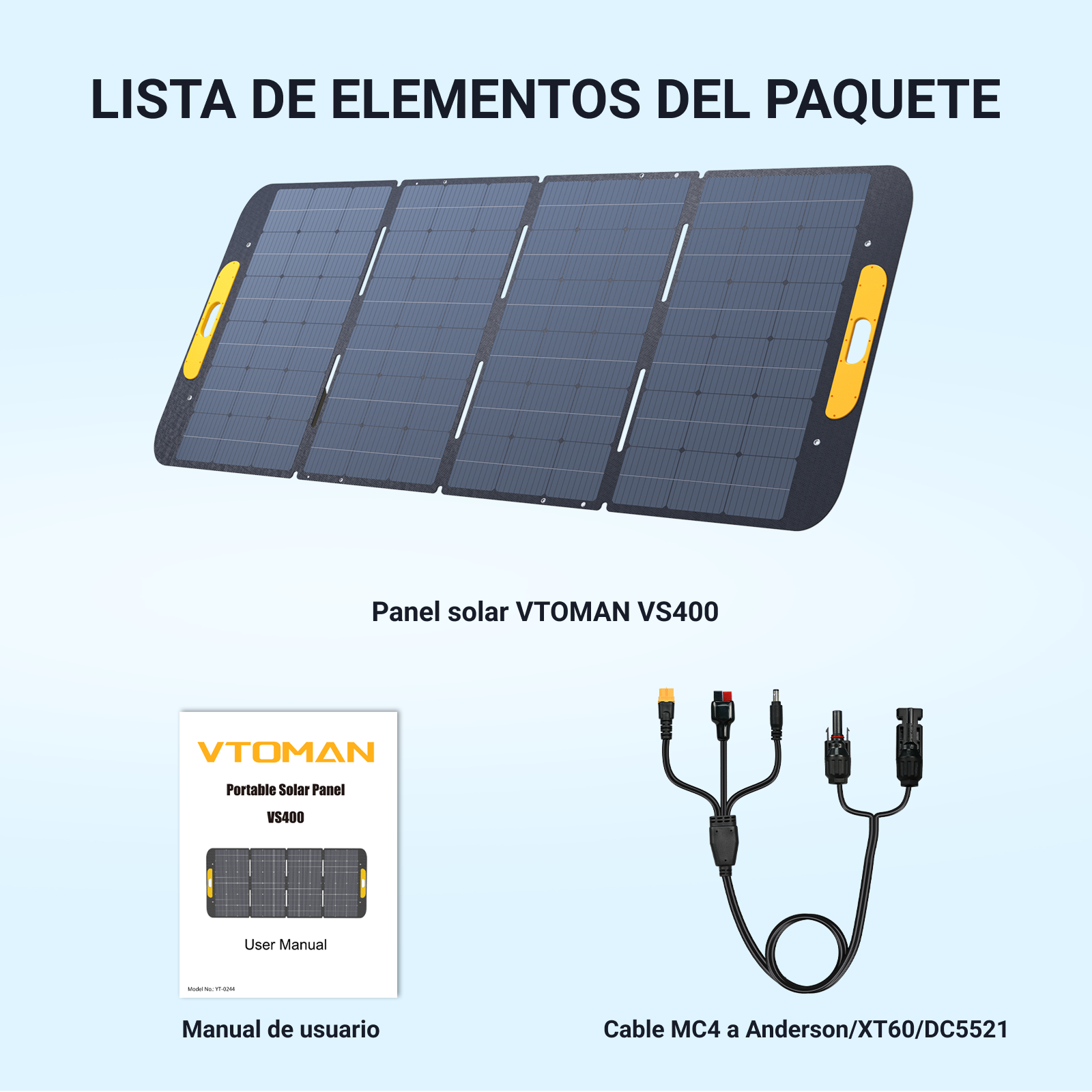 VTOMAN 400W opvouwbaar draagbaar zonnepaneel