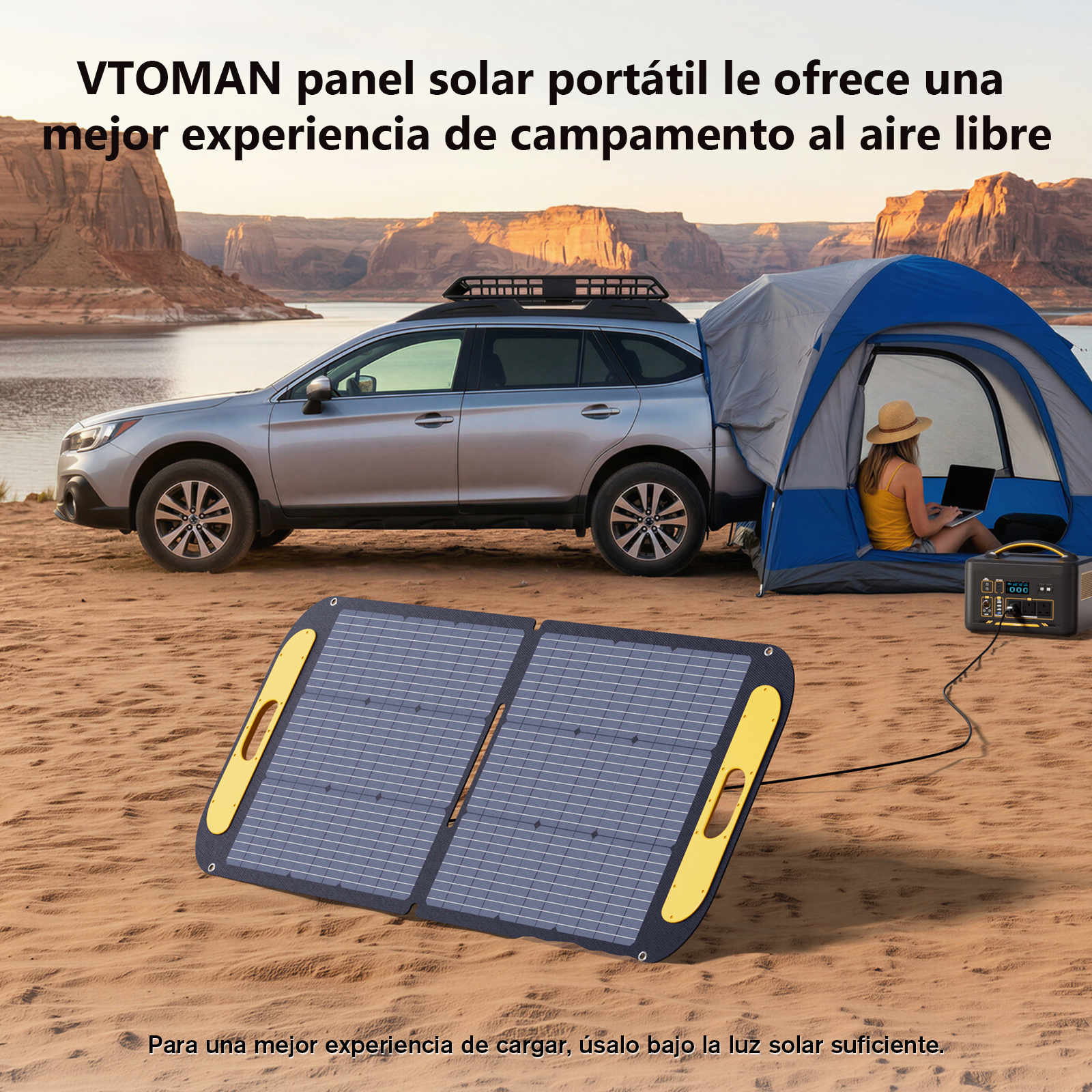 Panel solar plegable y ligero VTOMAN 110W