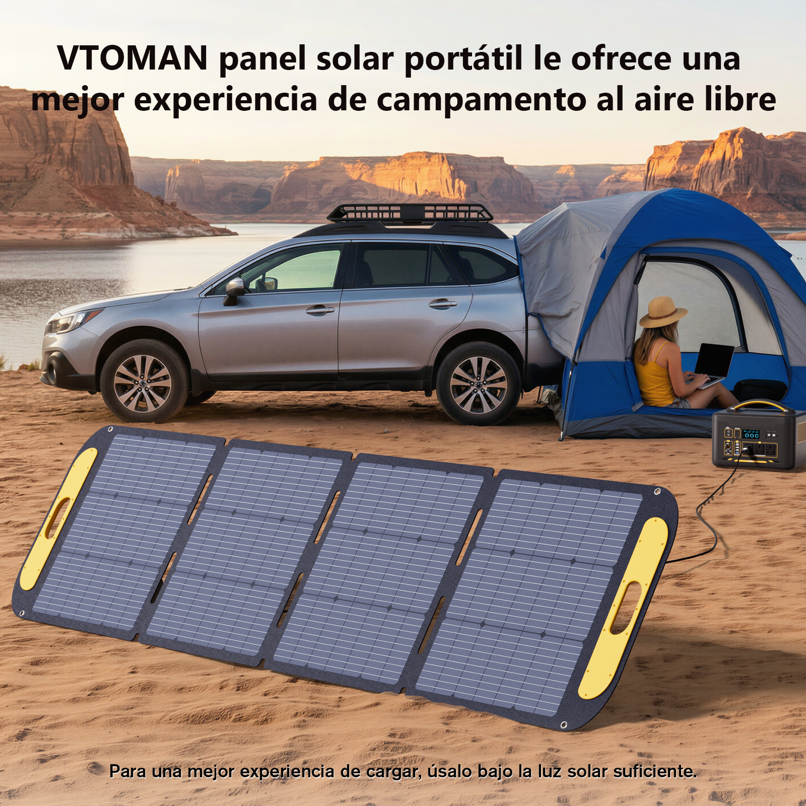 Panel solar plegable y ligero VTOMAN 200W Pro