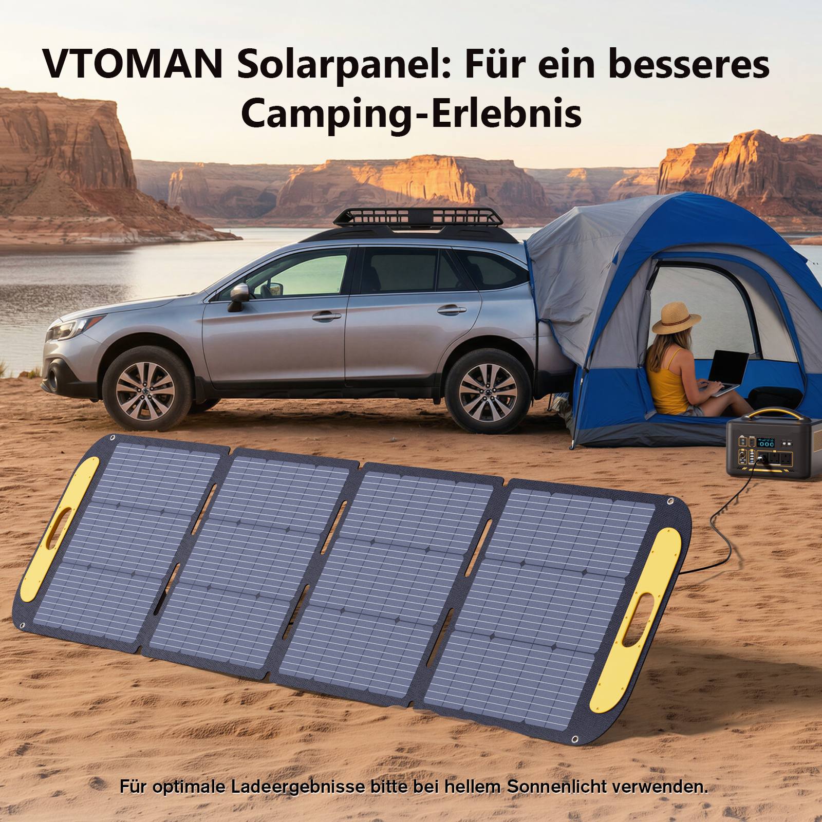 Panel solar plegable y ligero VTOMAN de 200 W