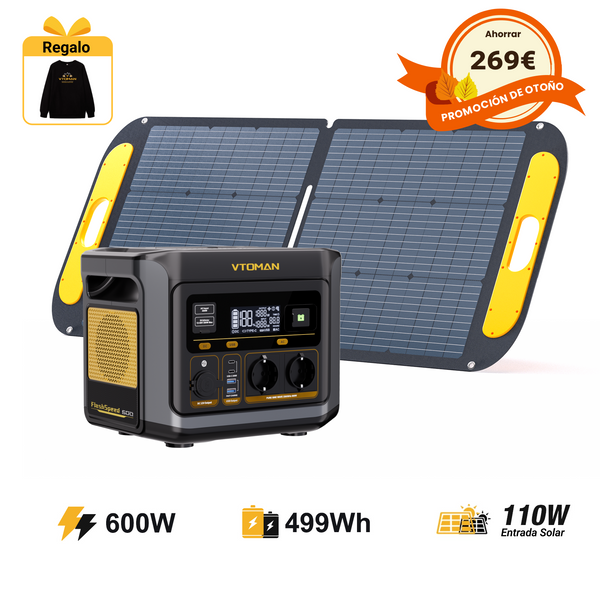 VTOMAN FlashSpeed ​​​​600 con pannello solare da 110 W