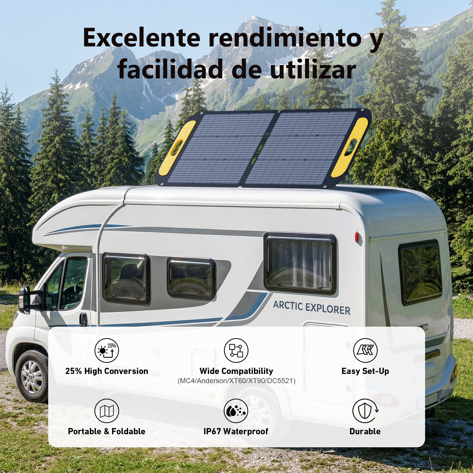 Panel solar plegable y ligero VTOMAN 110W