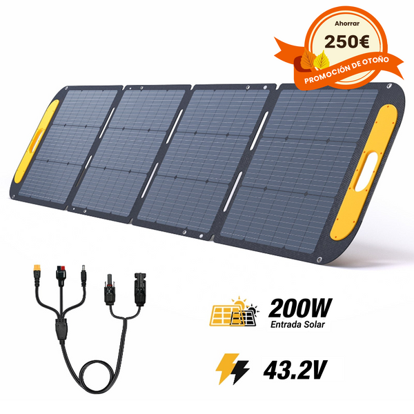 Panel solar portátil plegable VTOMAN 200W Pro