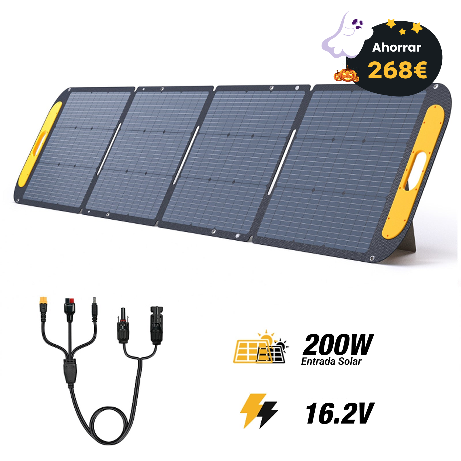 Panel solar portátil plegable VTOMAN de 200 W