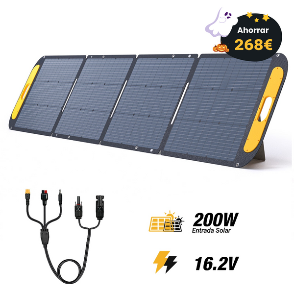 Panel solar portátil plegable VTOMAN de 200 W