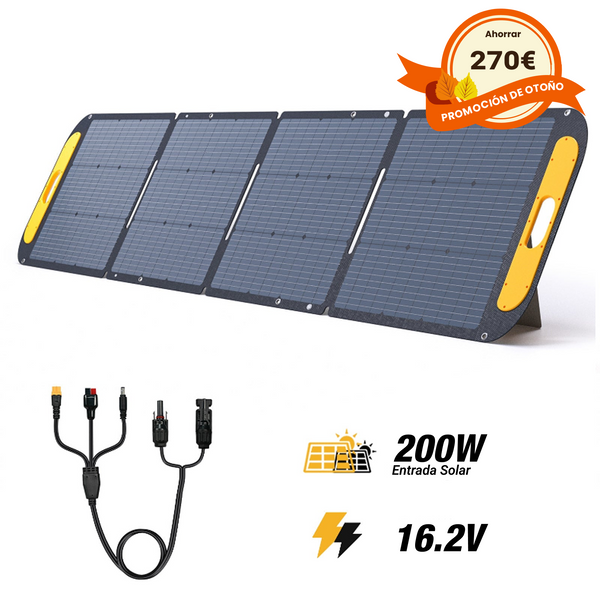 Panel solar portátil plegable VTOMAN de 200 W