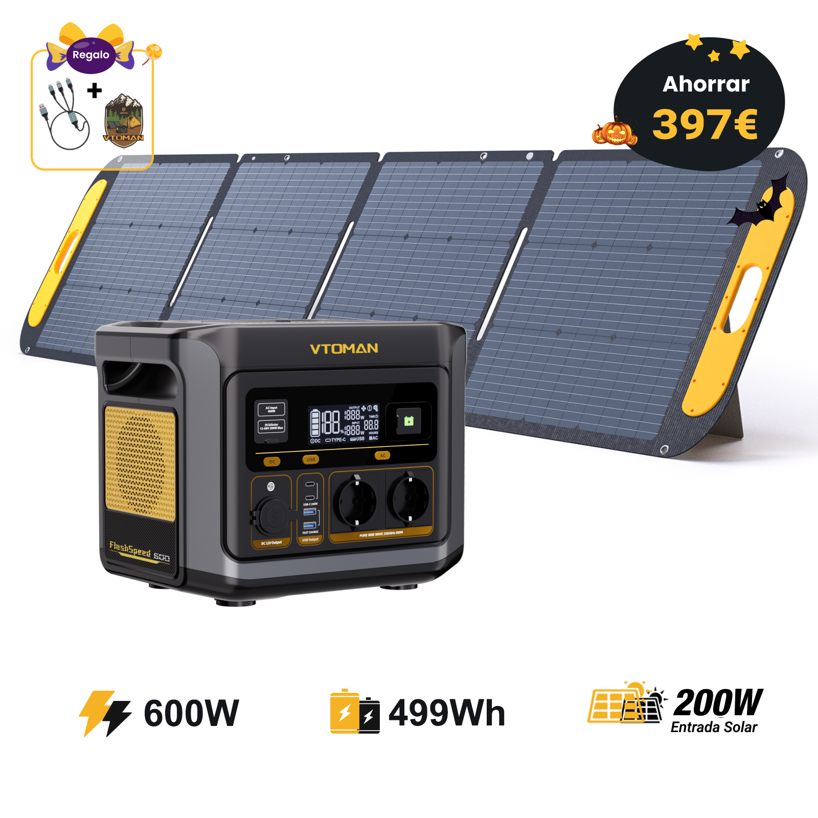 Estación de energía portátil VTOMAN FlashSpeed 600