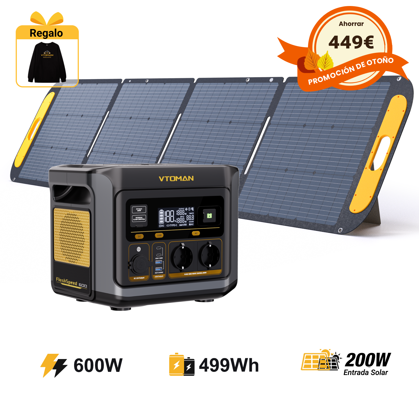 Estación de energía portátil VTOMAN FlashSpeed 600