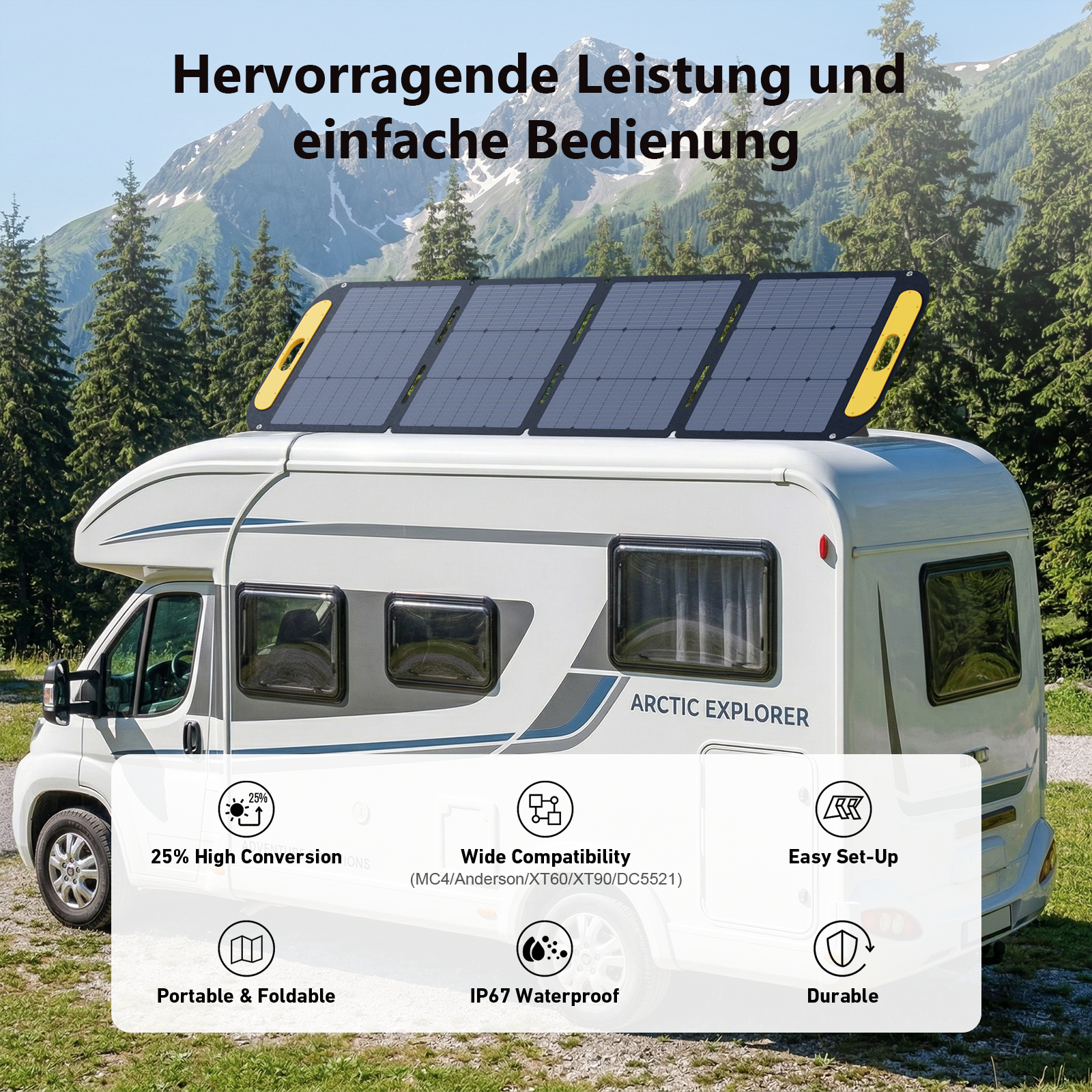 Panel solar plegable y ligero VTOMAN de 200 W