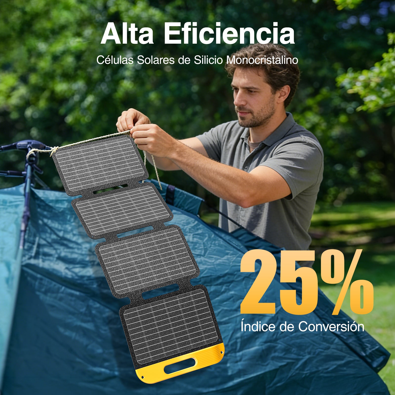 Panel solar portátil plegable VTOMAN de 40 W