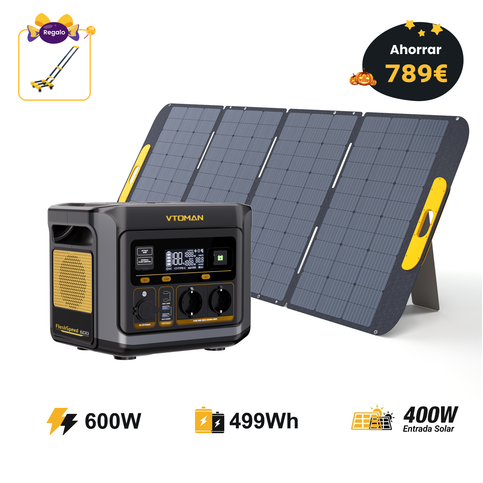 Estación de energía portátil VTOMAN FlashSpeed 600