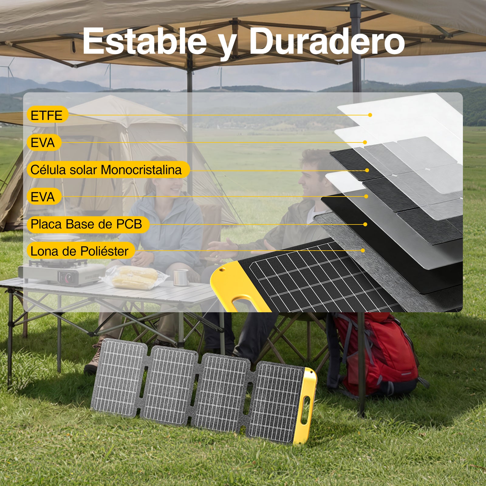 Panel solar portátil plegable VTOMAN de 40 W