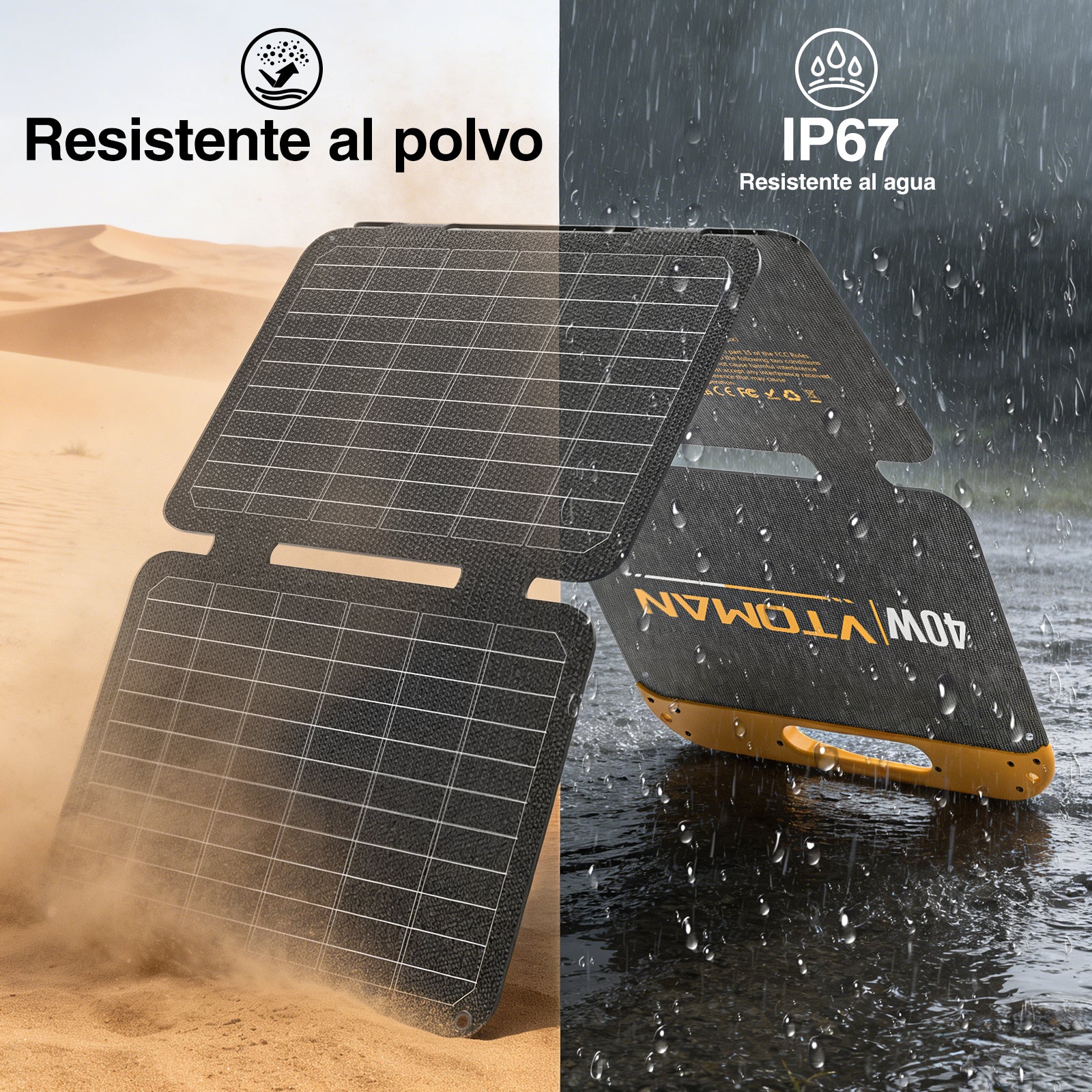 Panel solar portátil plegable VTOMAN de 40 W