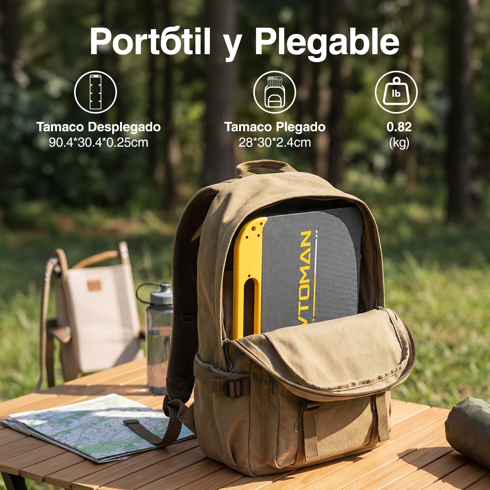 Panel solar portátil plegable VTOMAN de 40 W