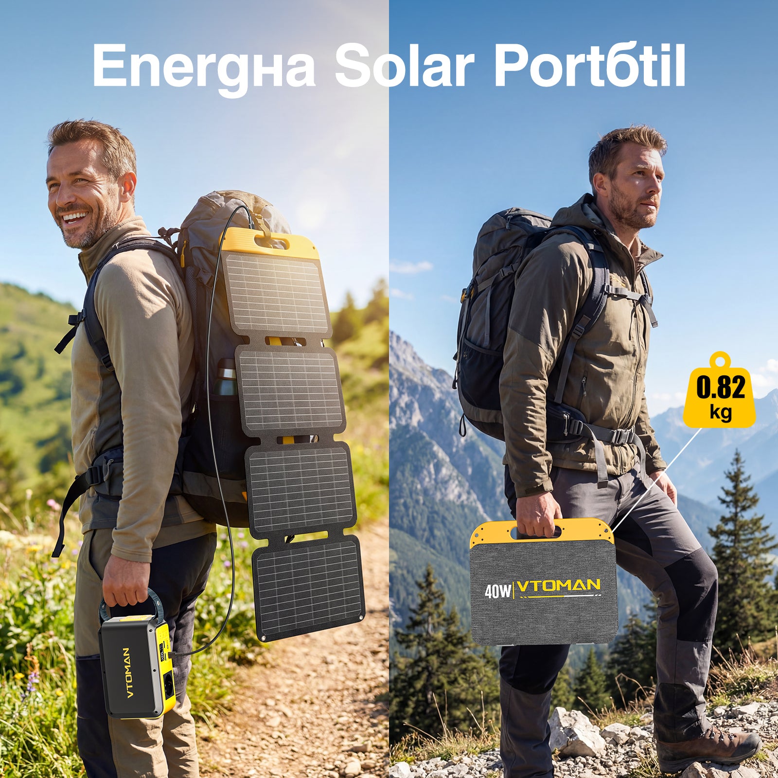 Panel solar portátil plegable VTOMAN de 40 W