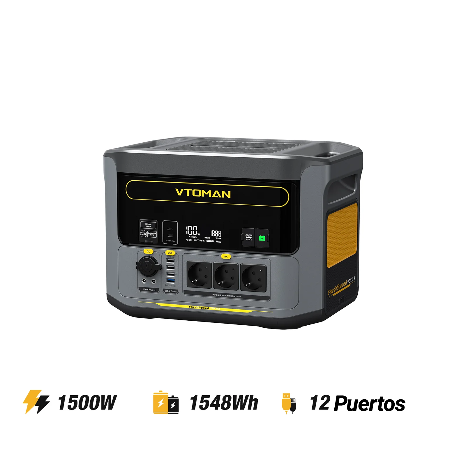 Estación de energía portátil VTOMAN FlashSpeed 1500