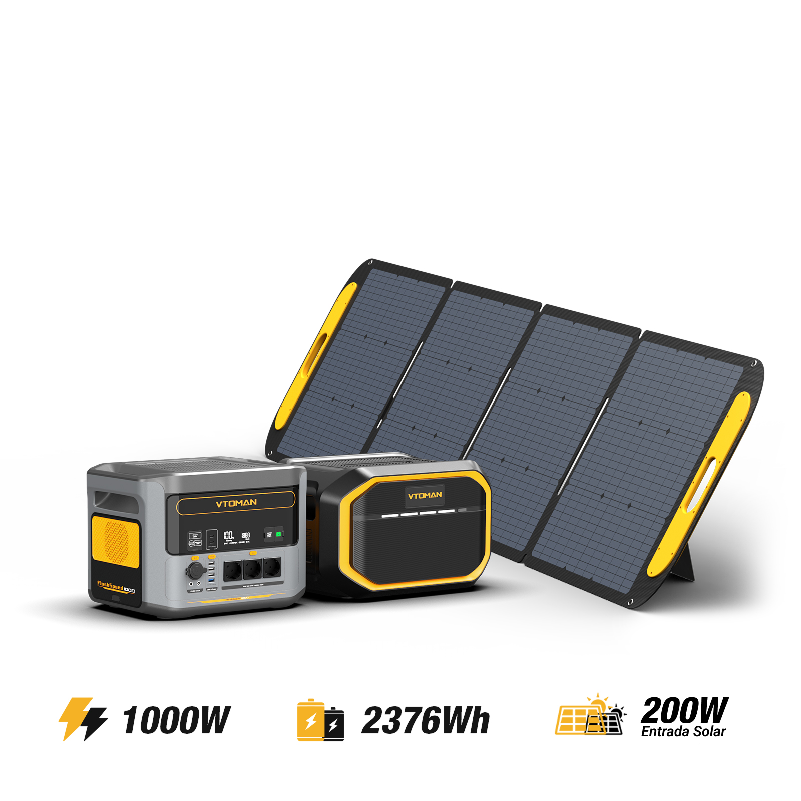 VTOMAN FlashSpeed ​​​​1000/2376Wh met 200W zonnepaneel