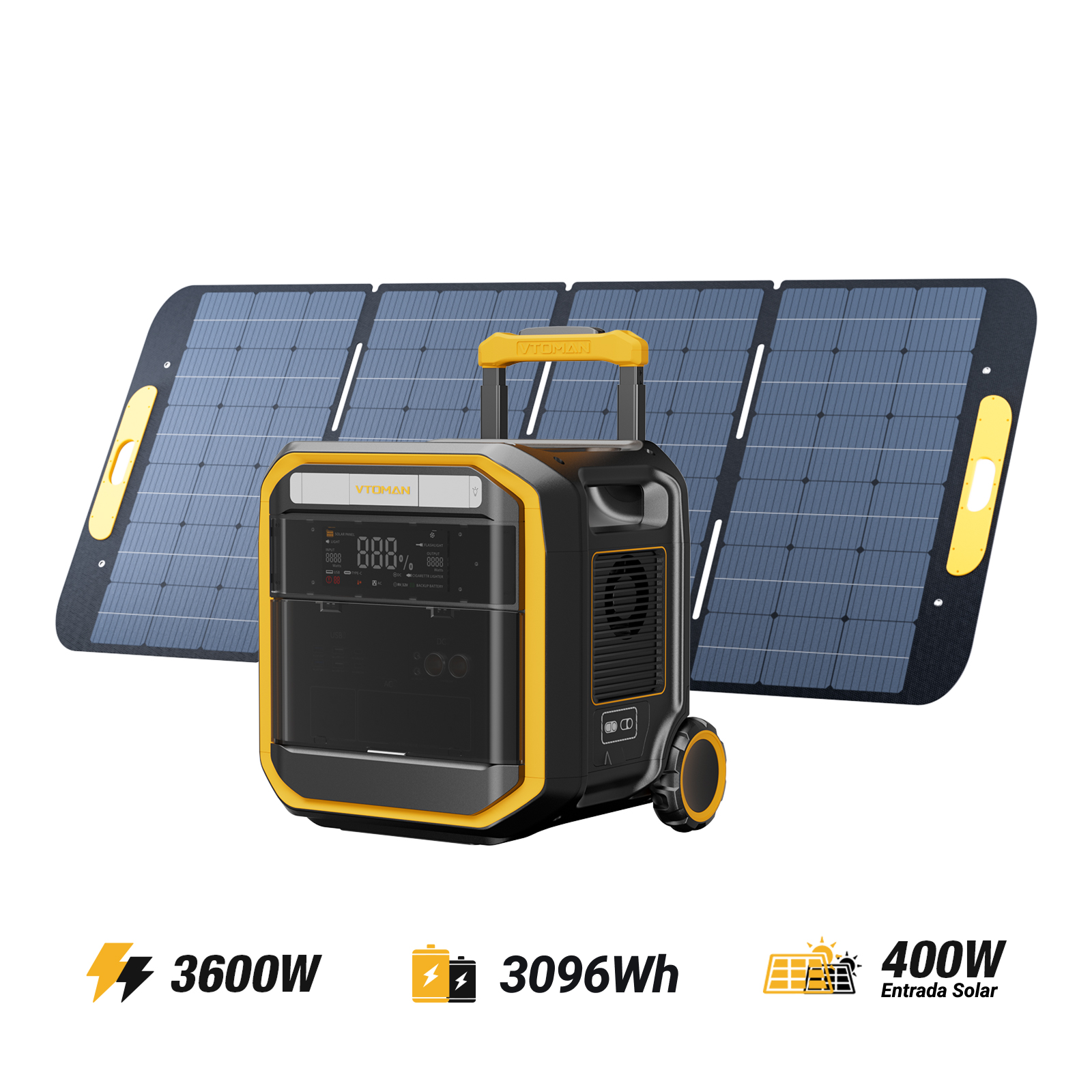 Estación Eléctrica Portátil VTOMAN FlashSpeed Pro 3600 con LIFEBMS™