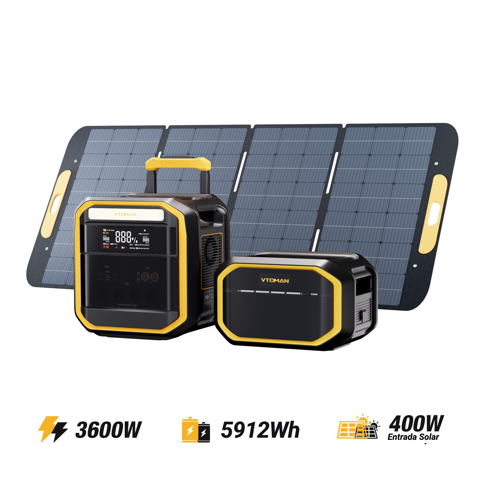 Estación Eléctrica Portátil VTOMAN FlashSpeed Pro 3600 con LIFEBMS™