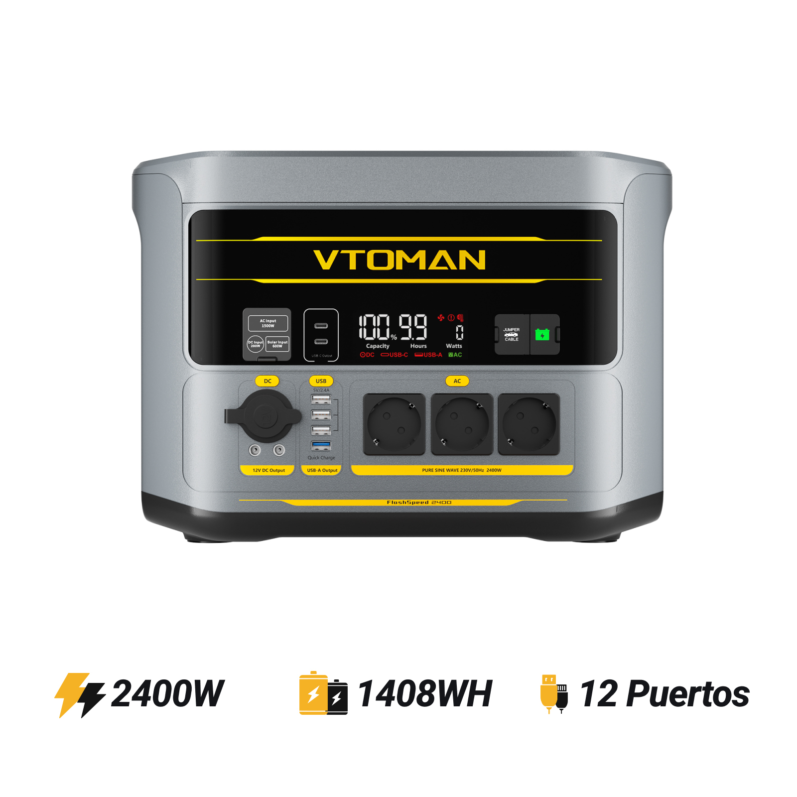 Estación Eléctrica Portátil VTOMAN FlashSpeed 2400
