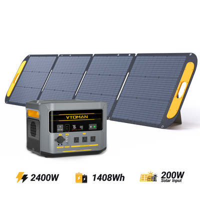 VTOMAN FlashSpeed 2400 Estación Eléctrica Portátil con Panel Solar 200W Pro