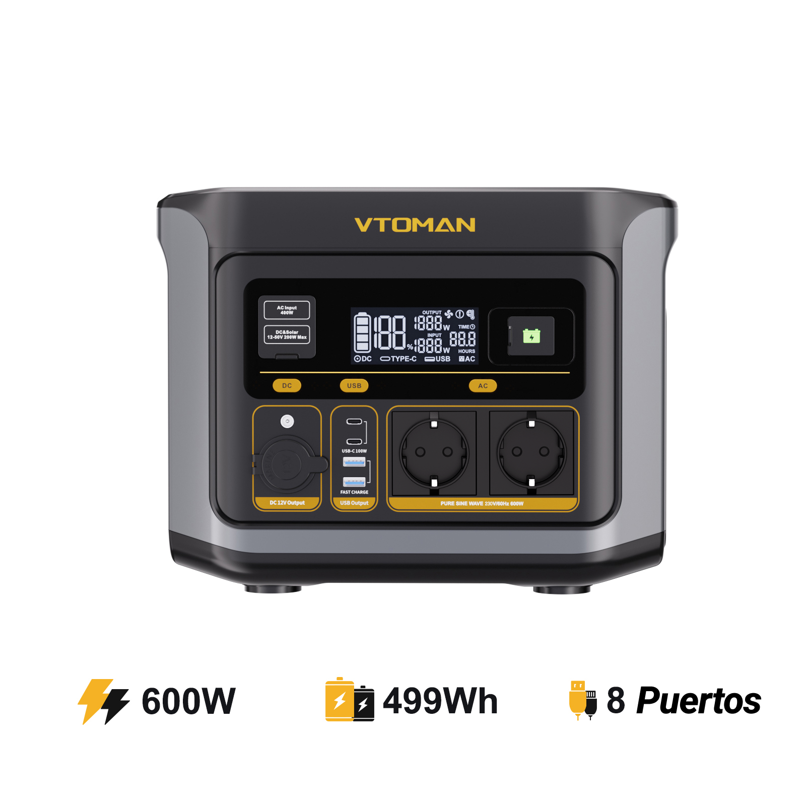 VTOMAN FlashSpeed ​​​​600 Draagbaar Energiestation