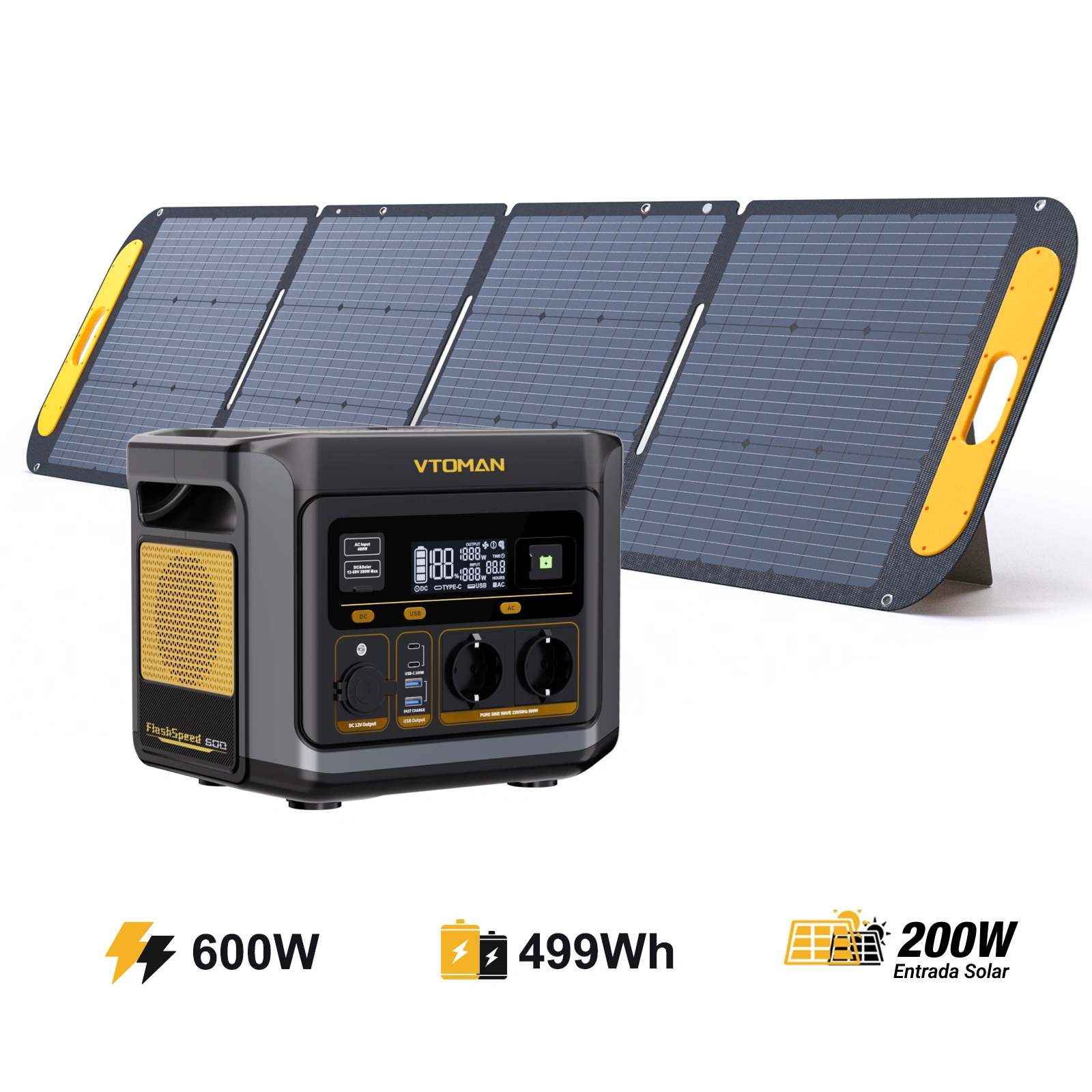 VTOMAN FlashSpeed ​​​​600 Draagbaar Energiestation