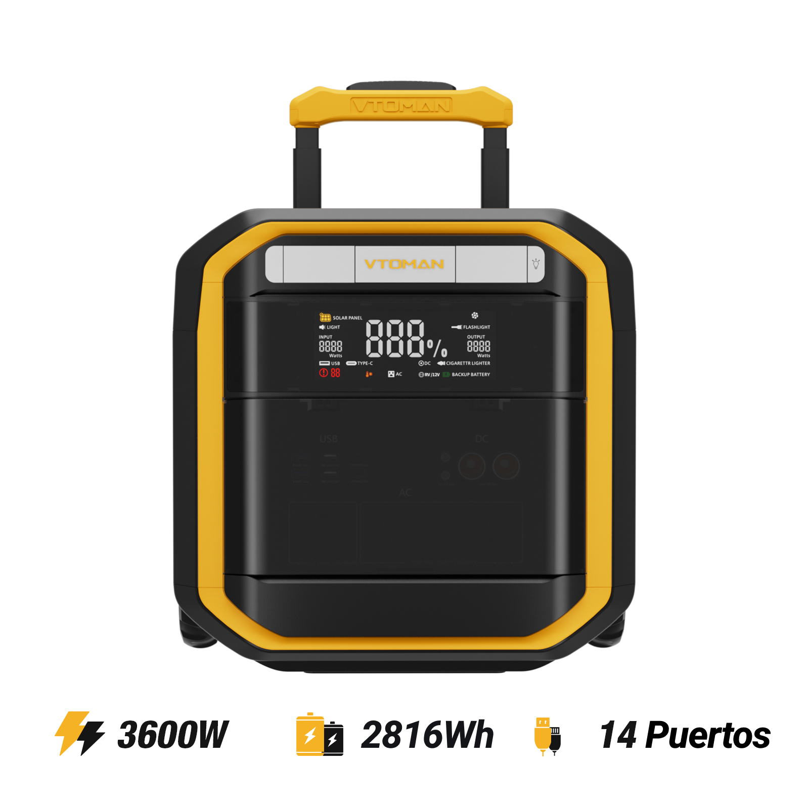 Estación Eléctrica Portátil VTOMAN FlashSpeed Pro 3600 con LIFEBMS™