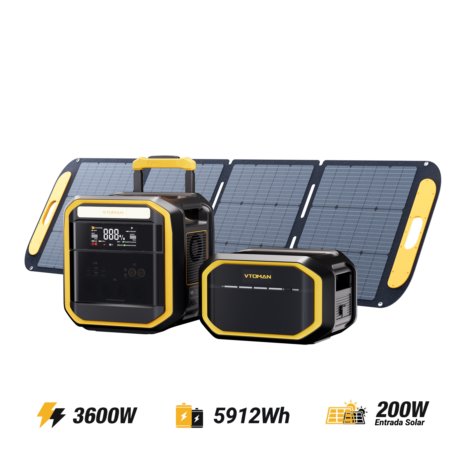 Generador solar Pro 200W VTOMAN FlashSpeed Pro 3600/5912 Wh
