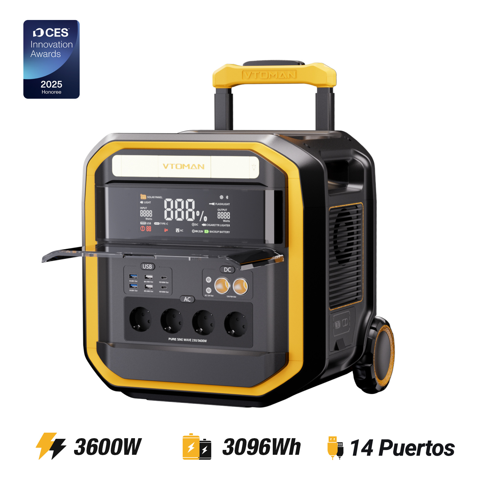 Estación Eléctrica Portátil VTOMAN FlashSpeed Pro 3600