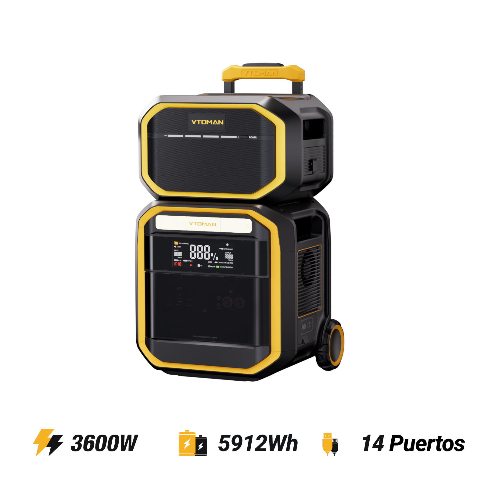 Estación Eléctrica Portátil VTOMAN FlashSpeed Pro 3600 con LIFEBMS™
