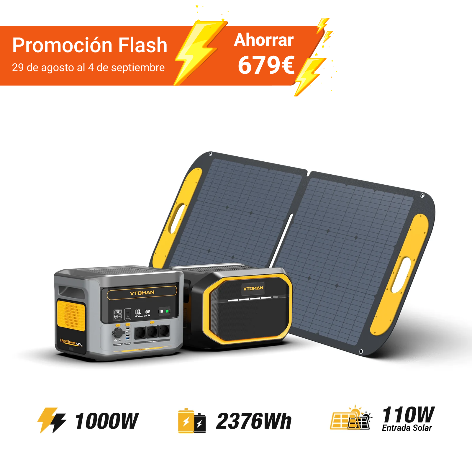 VTOMAN FlashSpeed ​​​​1000 Draagbaar Energiestation