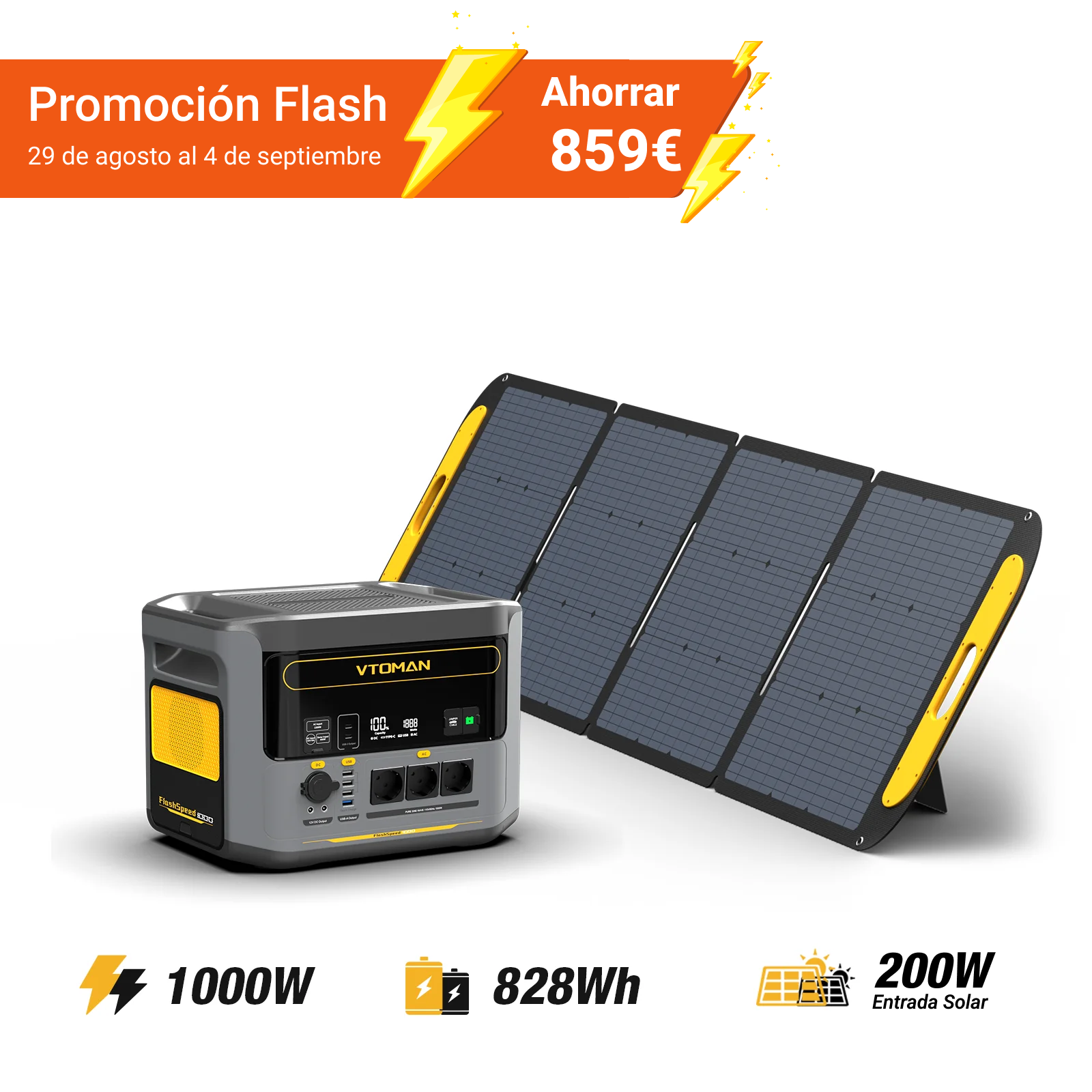 VTOMAN FlashSpeed ​​​​1000 Draagbaar Energiestation
