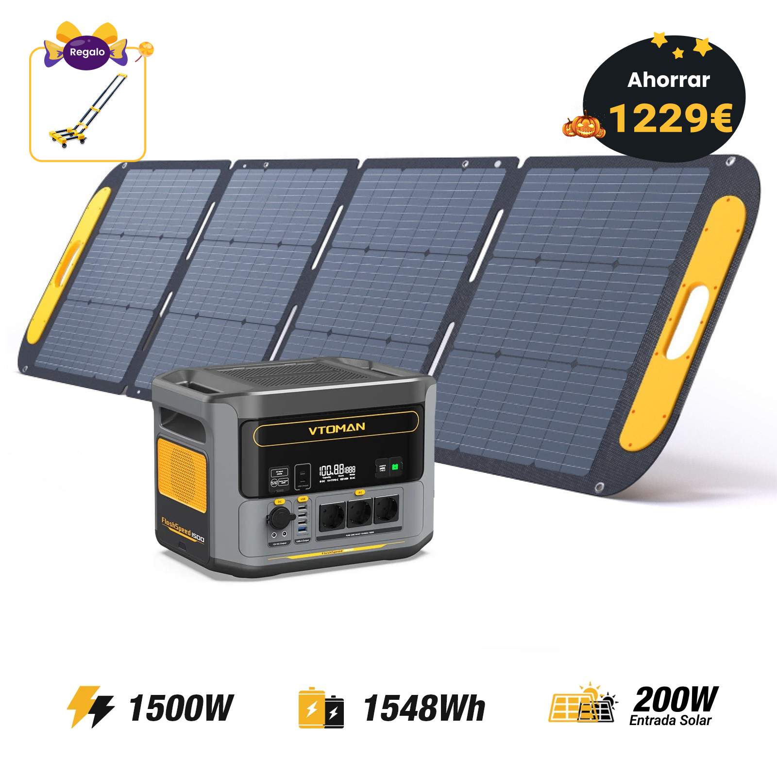 Generador solar VTOMAN FlashSpeed 1500/1548Wh 200W Pro