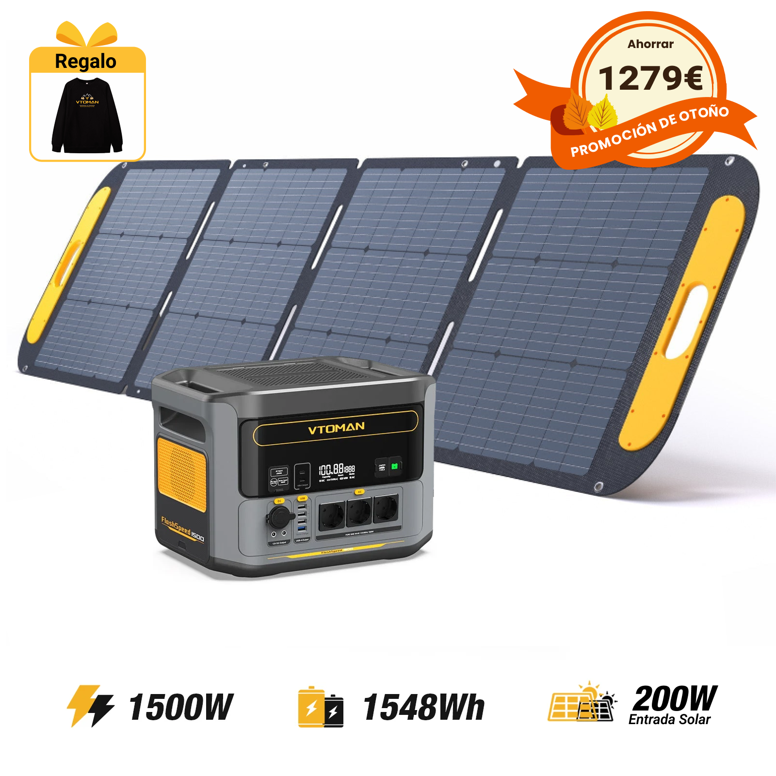 Estación de energía portátil VTOMAN FlashSpeed 1500