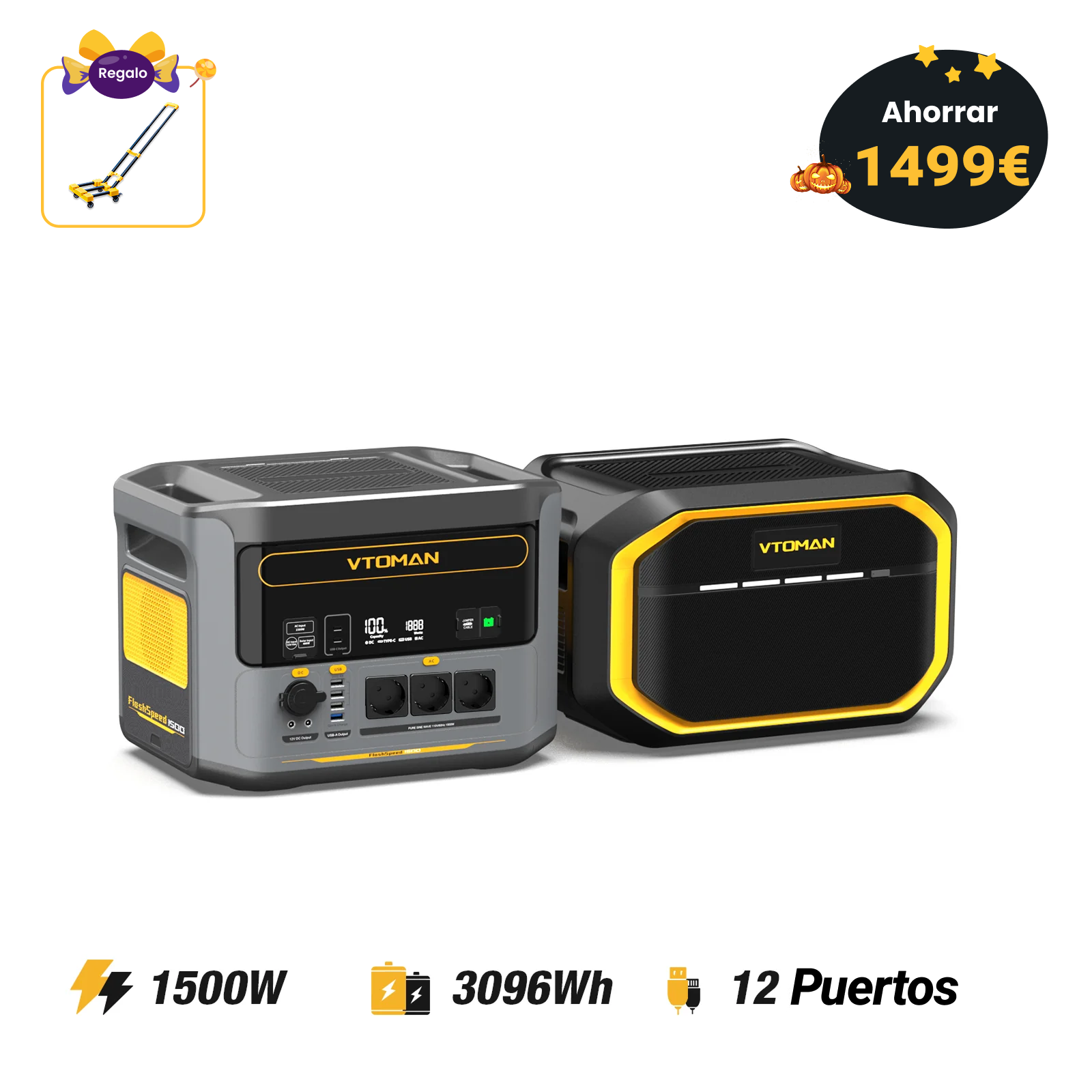 Estación de energía portátil VTOMAN FlashSpeed 1500