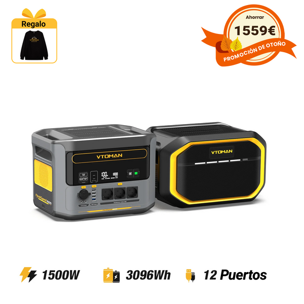 VTOMAN FlashSpeed 1500 + batería adicional de 1548Wh