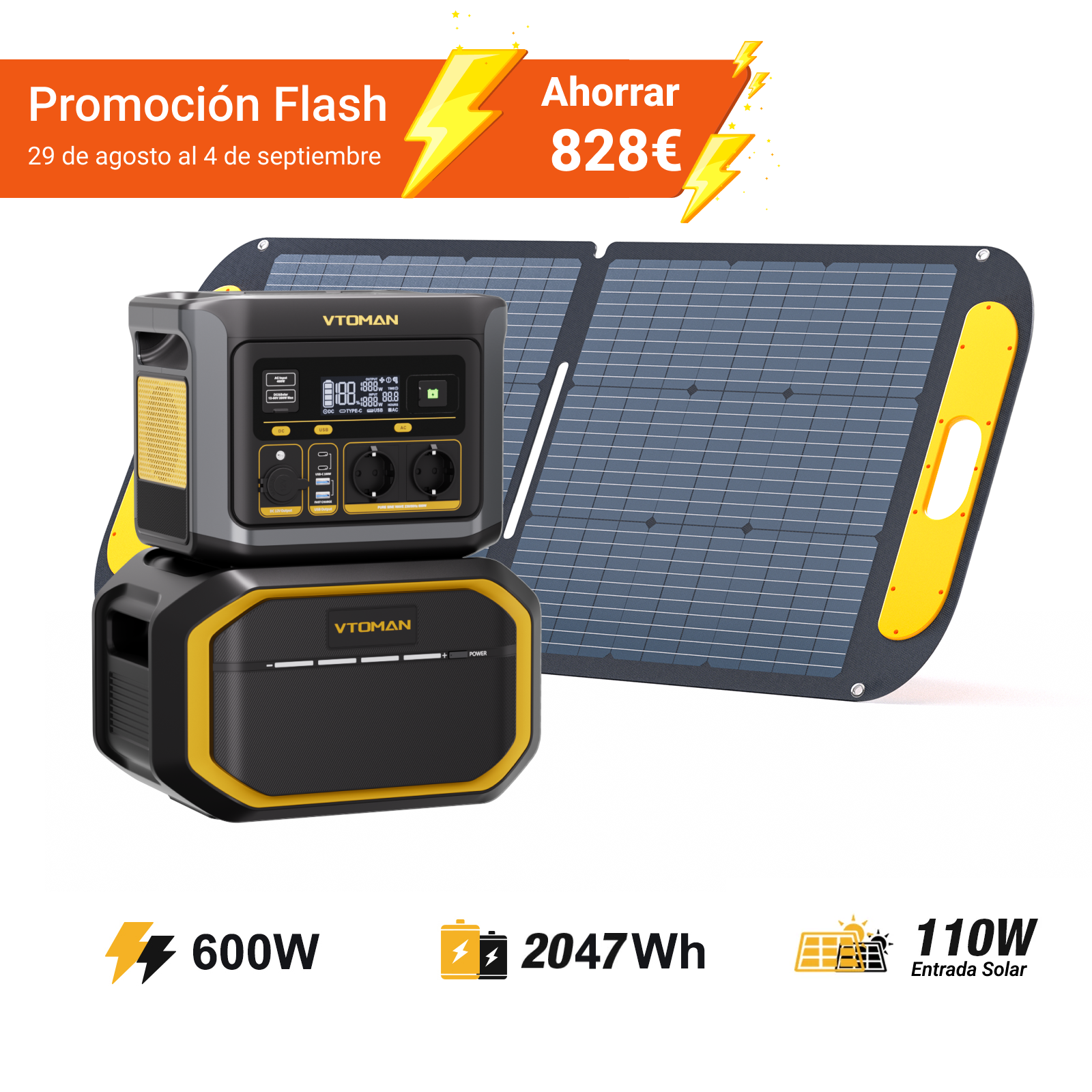 VTOMAN FlashSpeed ​​​​600 Draagbaar Energiestation