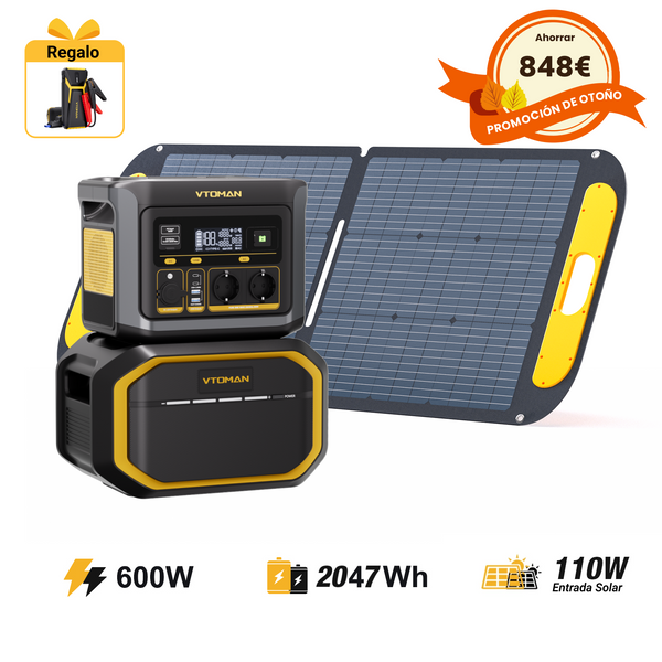 VTOMAN FlashSpeed ​​​​600/2047Wh con pannello solare da 110W