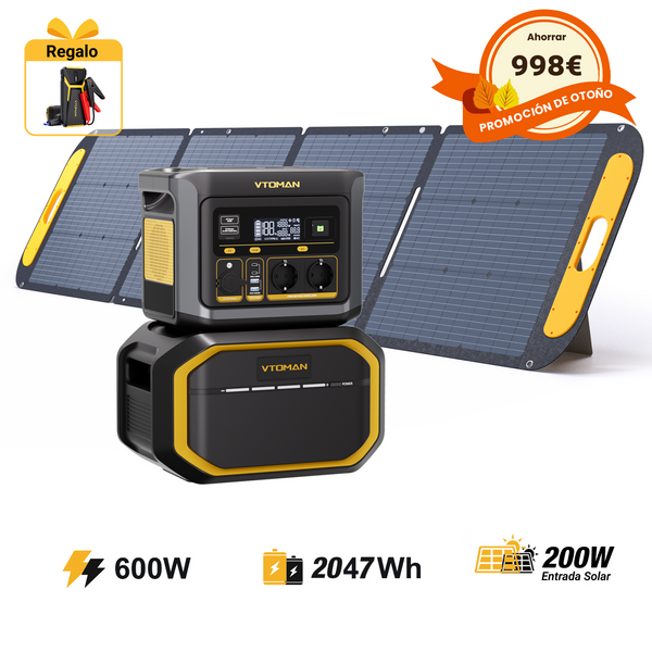 VTOMAN FlashSpeed ​​​​600/2047Wh con pannello solare da 200W