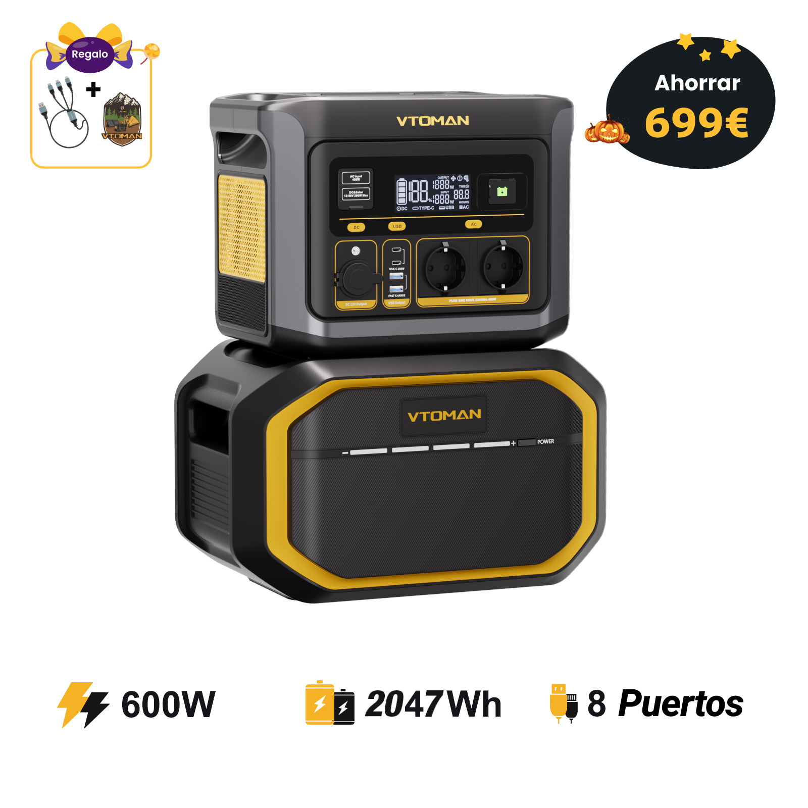 Estación de energía portátil VTOMAN FlashSpeed 600