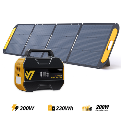 VTOMAN FlashSpeed 300 con panel solar de 200 W